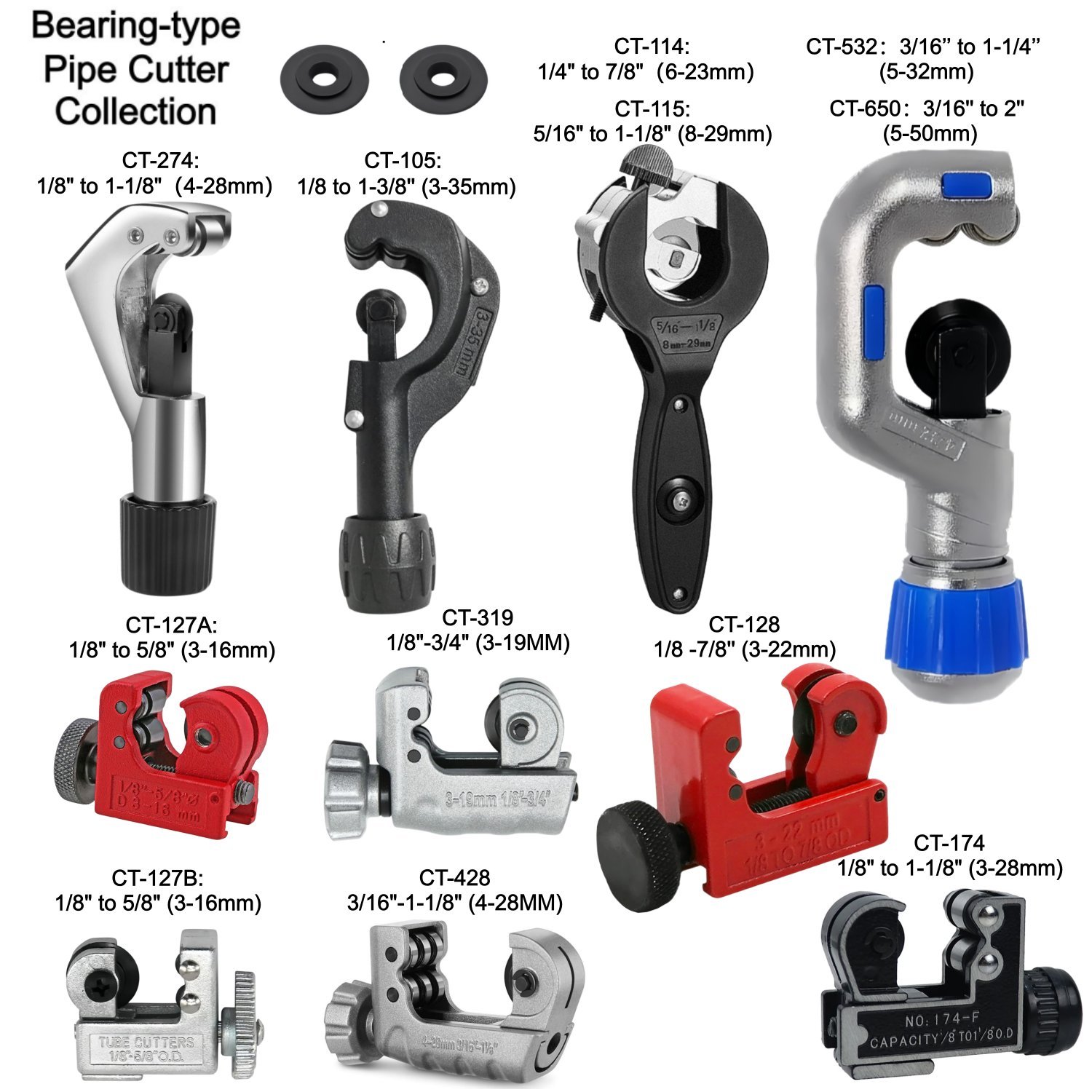 Power Tools Plumbing - ベアリング式パイプカッター ロータリー手動装置 PVCエアコン銅管 ステンレス鋼波形パイプカッター 強力