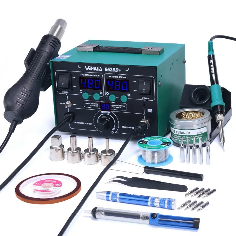 Power Tools Used In Welding - 862BD+ ホットエアガンはんだ付けステーション 720W ハイパワー輸入ヒーター付き携帯電話溶接修理ツールに使用