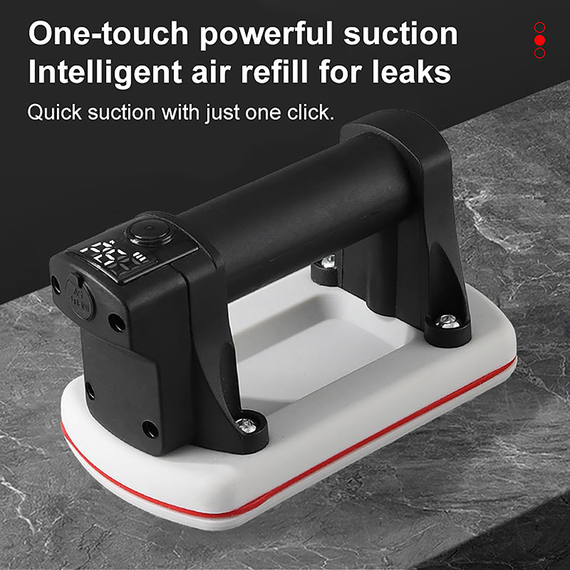 Power Tools Usa - インテリジェント電動吸盤二層ゴムベースLEDデジタルディスプレイガラスタイル真空エア吸盤ハンドリングツール