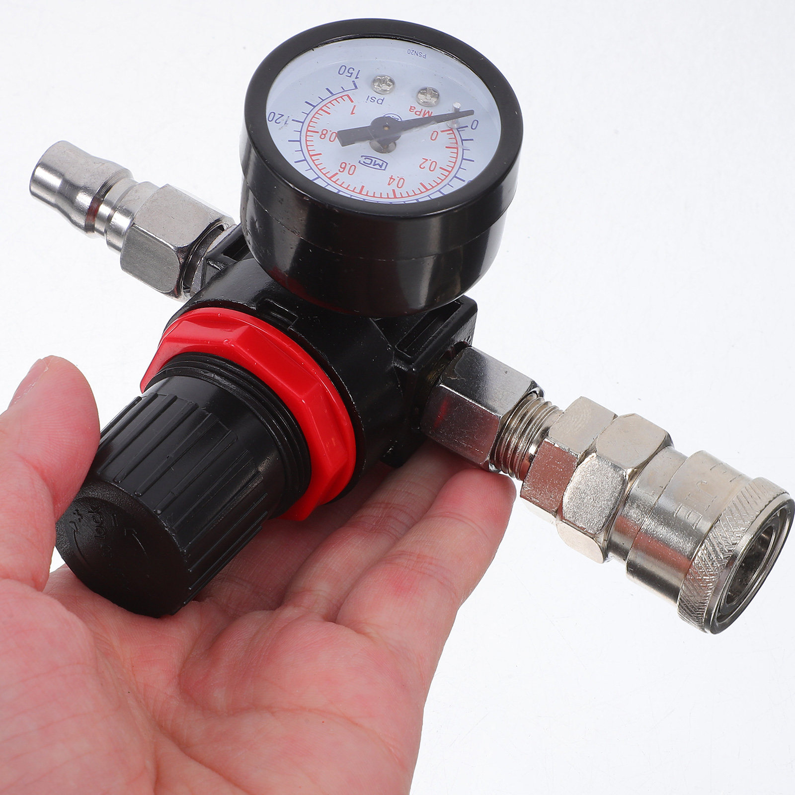 Air Compressor Mini - スプレーガンアクセサリー圧力調整器 空気圧バルブ コンプレッサーエアシステム用耐久性 ミニ圧力ダイヤル クイックディスコネクト