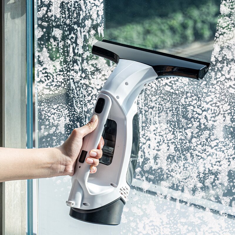 Power Tools Usa - 2000Pa ハンドヘルド窓掃除機コードレス電動ガラスクリーナーツール 150ml 水収集タンク窓掃除キット