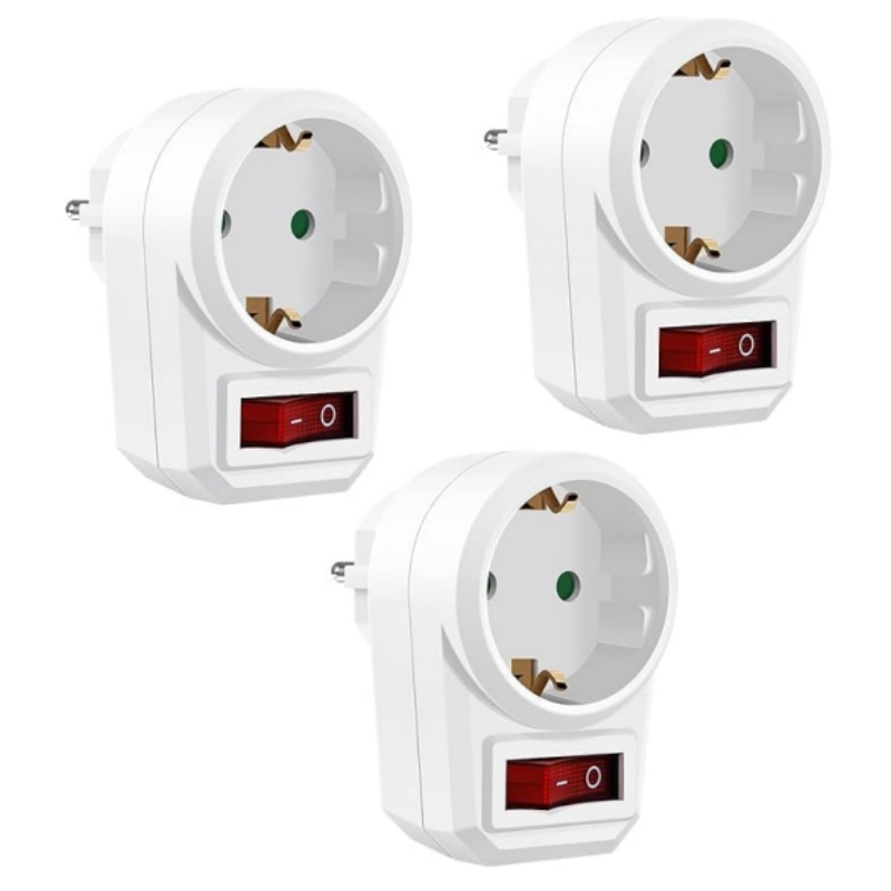 Power Tools Extension - 3 個 EU ソケットアダプタスイッチオン/オフヨーロッパ標準電力変換プラグ 250V 16A