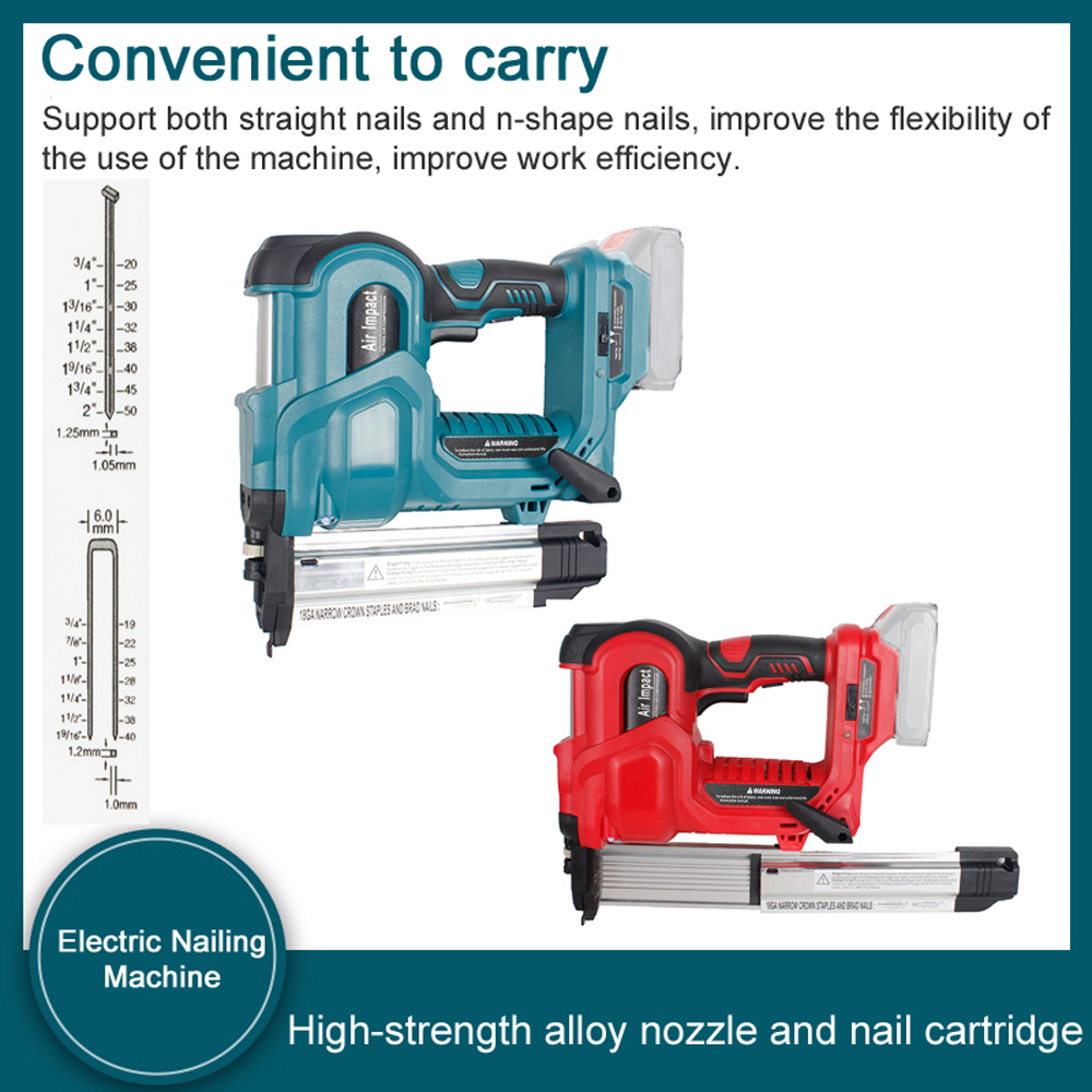 Nail Gun Brad - 電動釘打ち機 コードレス釘打ち機 電動ステープラー 32mmと50mmの釘付き 電動ネイラー 青
