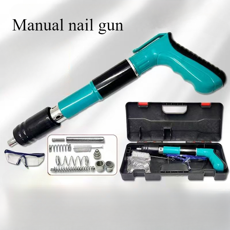 Nail Gun Brad - 手動スチールネイルガンリベットツール、壁ファスナー、金属加工プルネイルガン吊り天井溝付きミニキャノンネイル