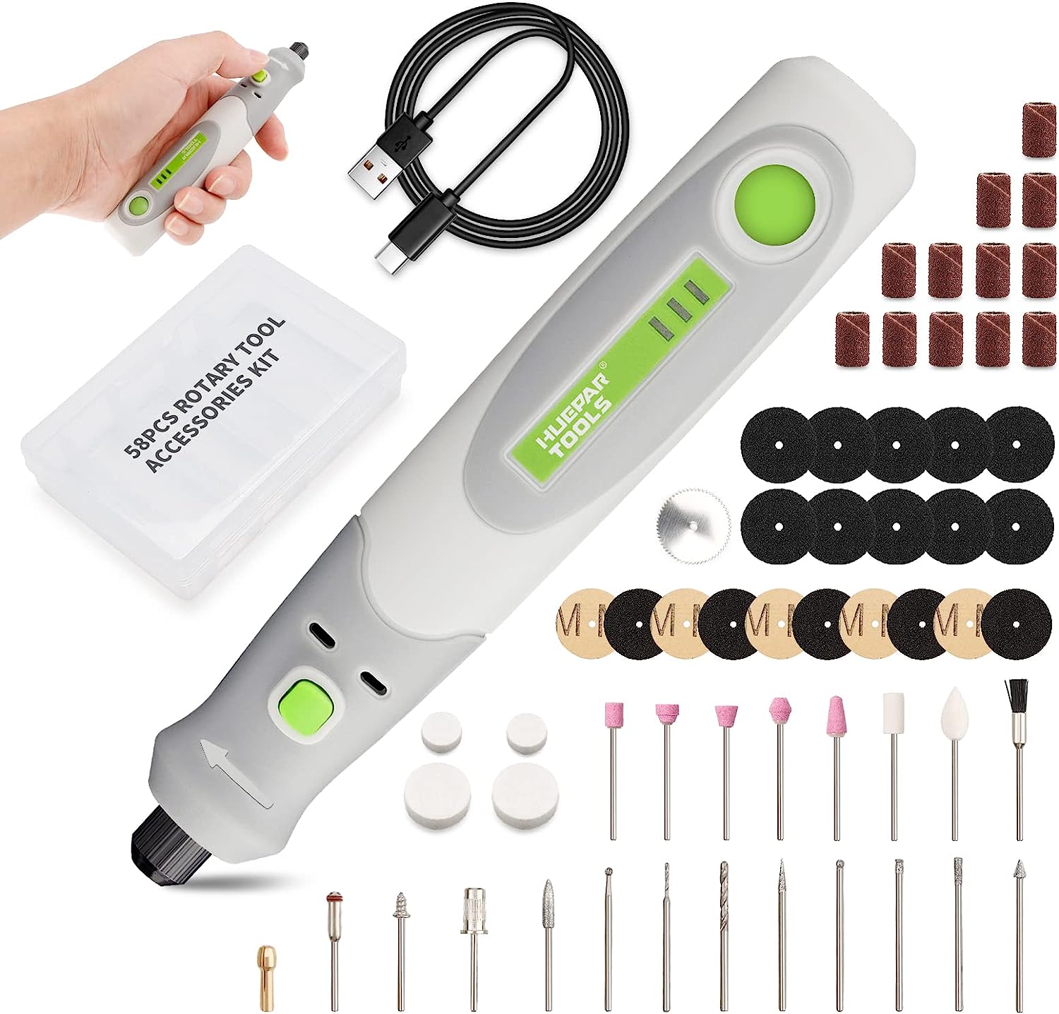 Power Tools Diy - 電気ドリルダイグラインダー彫刻ポリッシャー 4V ミニコードレスロータリーツールセットキット Huepar ツール RT4-基本