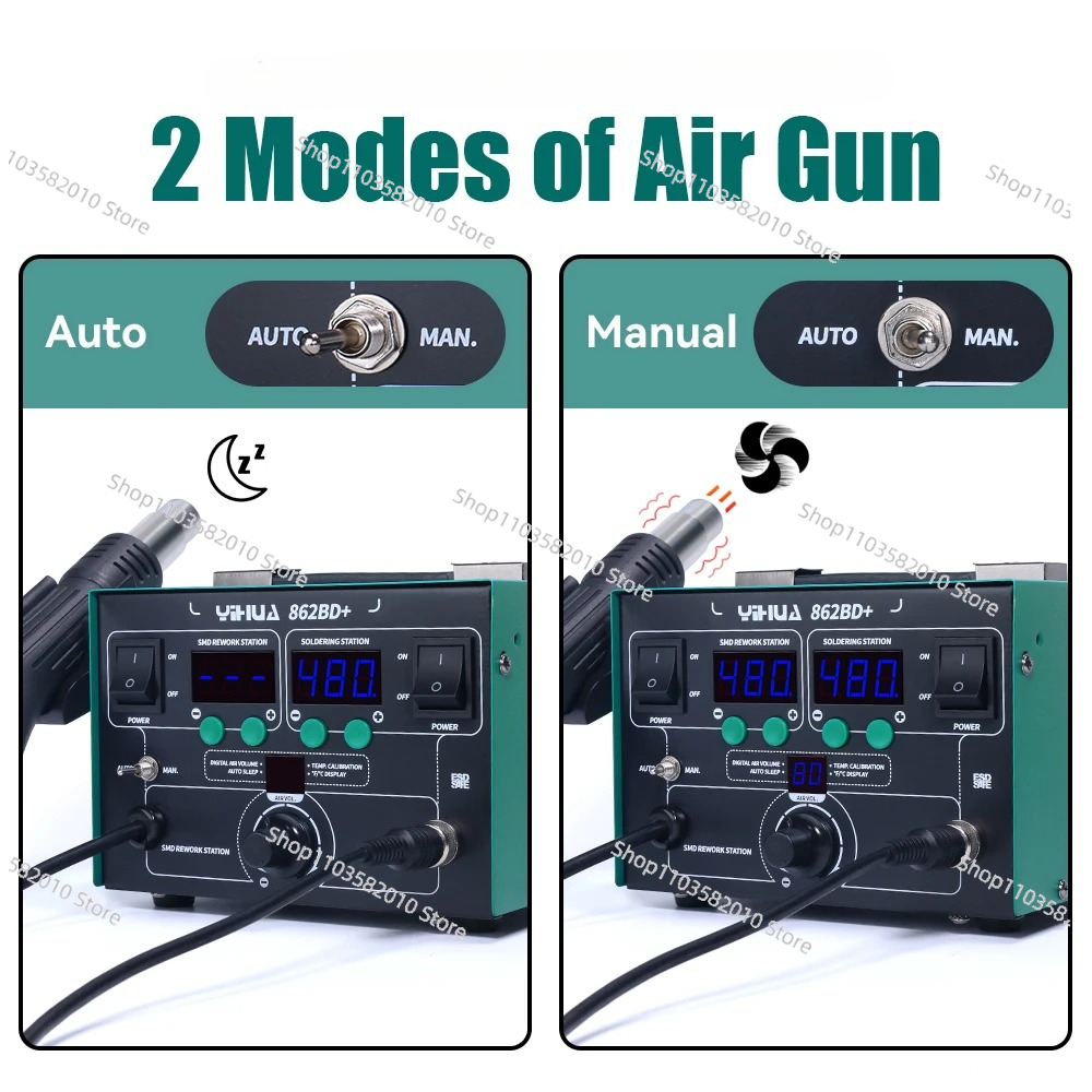 YIHUA 862BD+ ホットエアガンはんだ付けステーショ - Power Tools Used In Welding のレビューと価格