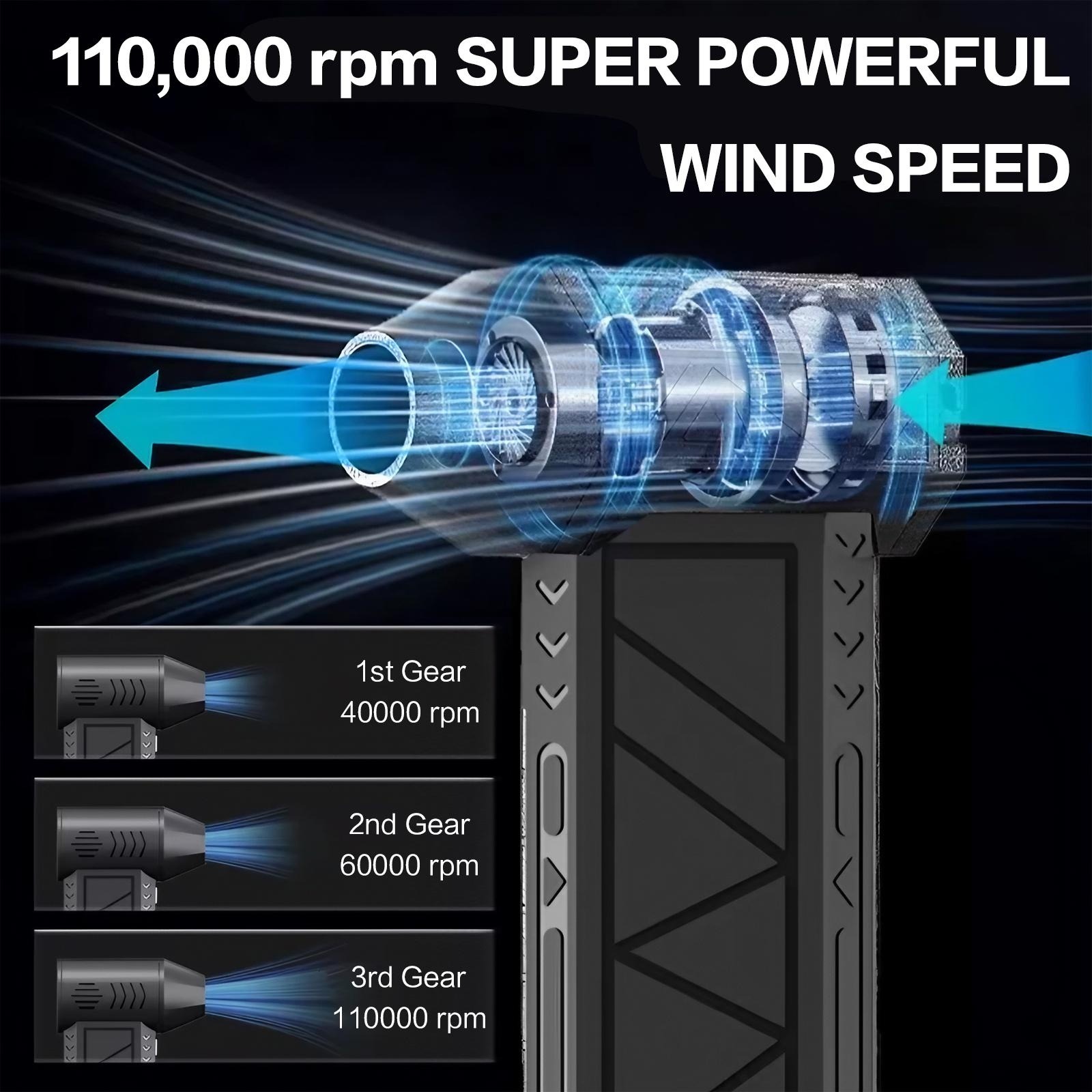 110000 RPM電動エアブロワー 3段階速度調整 コード - Power Tools Keyboard Manager のレビューと価格