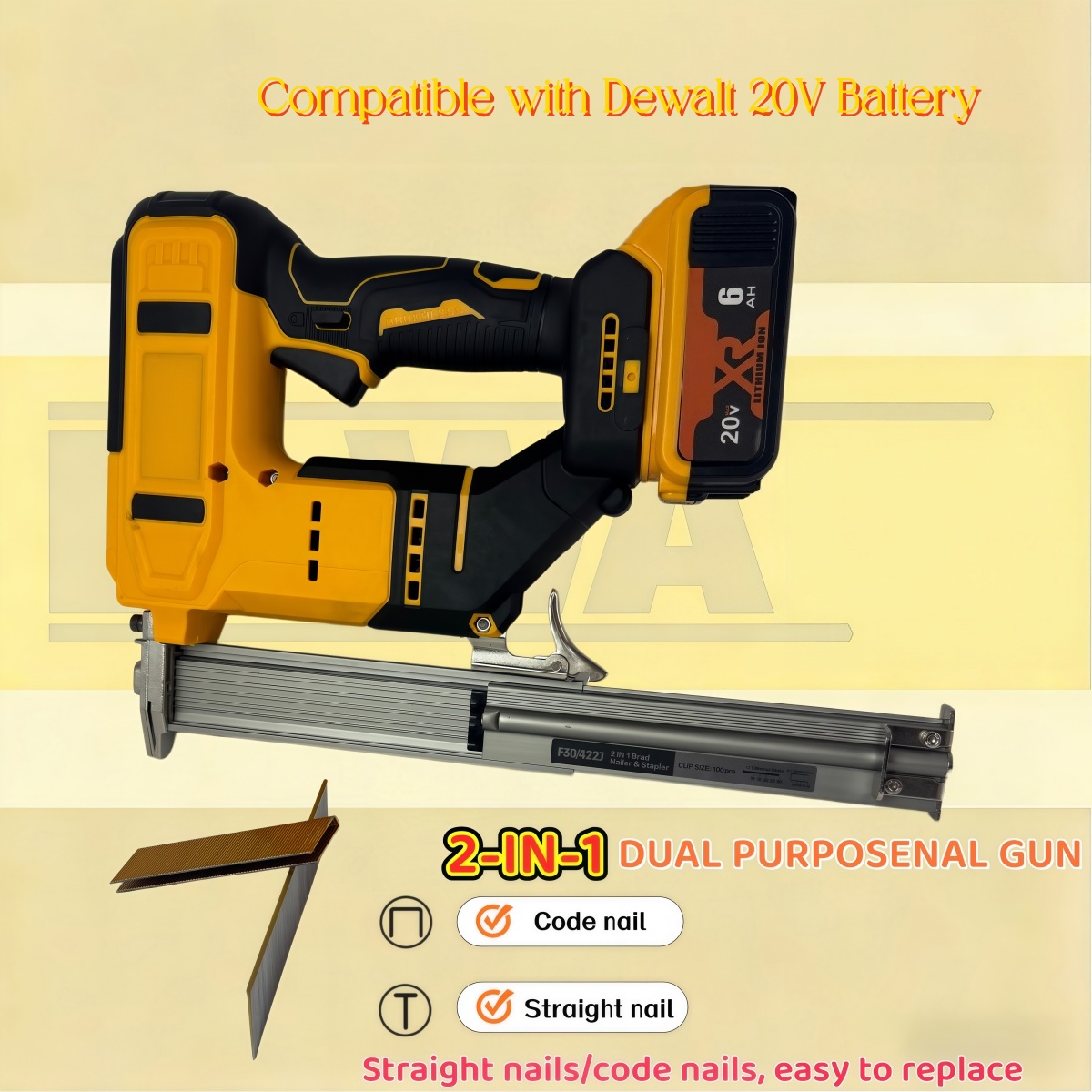 2-IN-1 ブラシレスコードレスブラッドネイルガン ストレ - Nail Gun Brad のレビューと価格