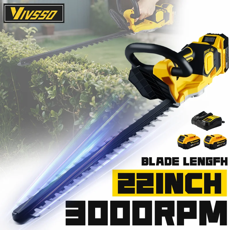 VIVSSO コードレス電動ヘッジトリマー芝刈り機家庭用低木 - Power Tools Universal Battery のレビューと価格
