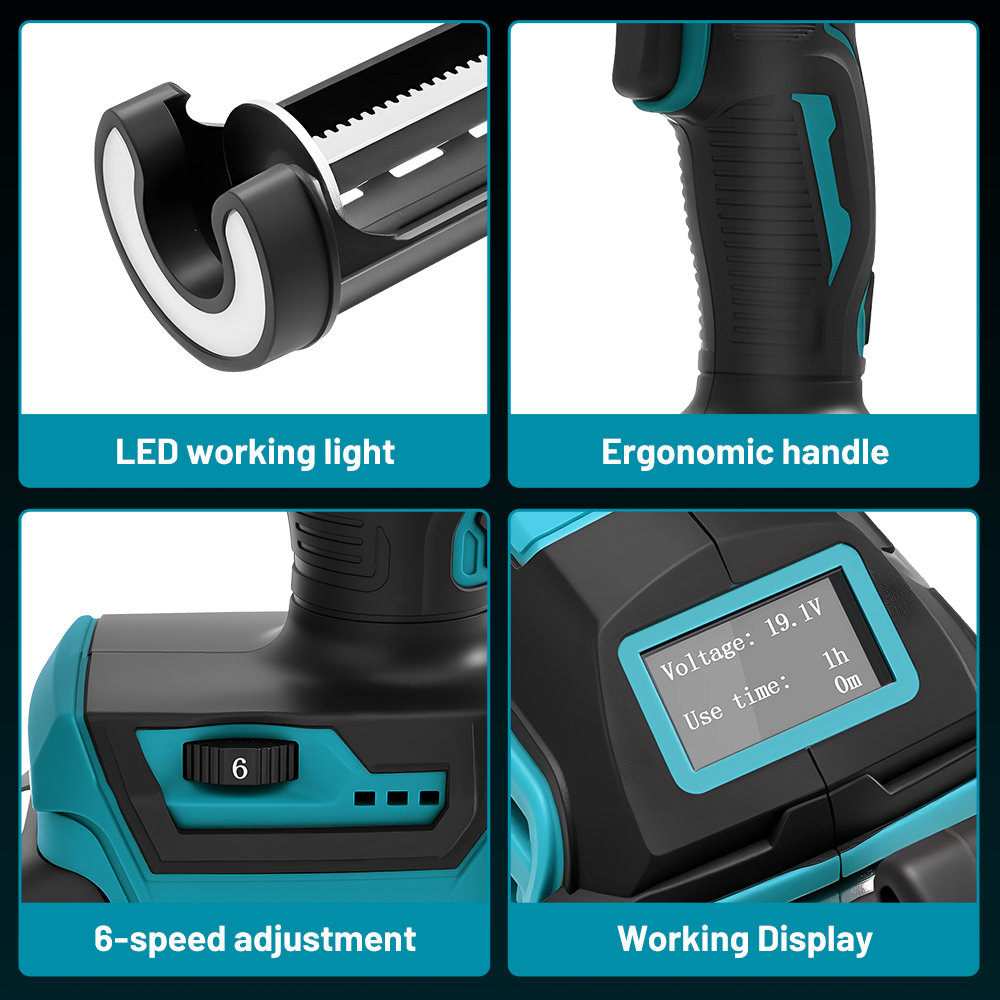 6 スピードコードレス電動グルーガンシリコーンガラス接着剤コ - Power Tools Universal Battery のレビューと価格