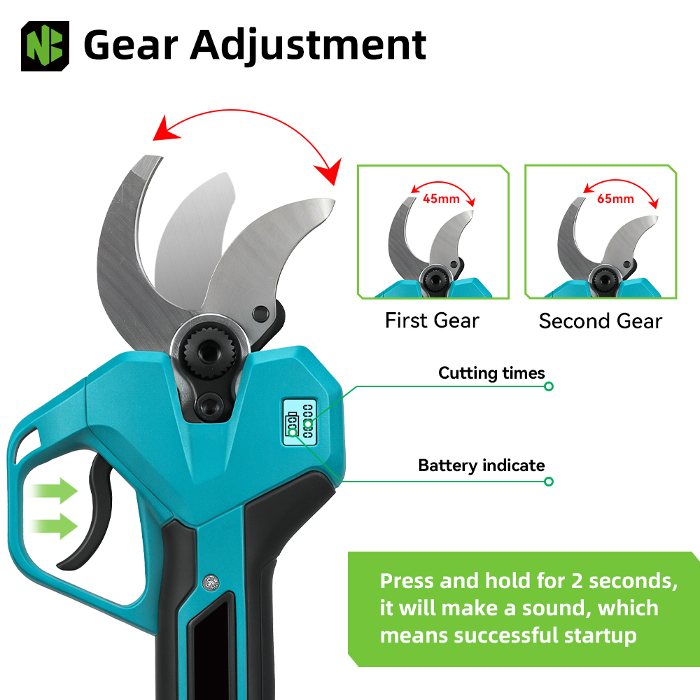 NEWBENY 65 ミリメートルコードレス電動剪定鋏 2  - Power Tools Universal Battery のレビューと価格