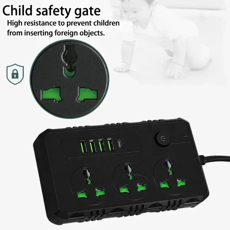 4つのUSBポートと1つのType-Cポート付き電源タップ、 - Power Tools Extension のレビューと価格