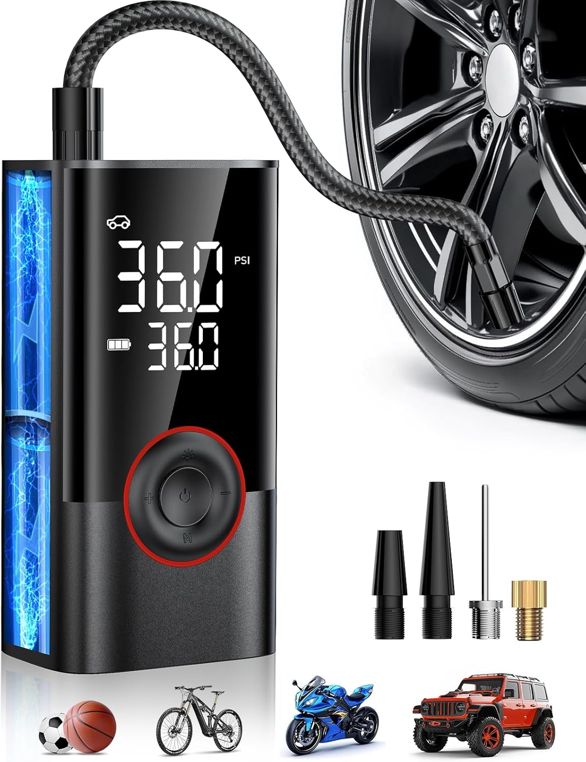 ポータブルワイヤレスエアコンプレッサー ミニ電動ハンドヘルド - Air Compressor Mini のレビューと価格