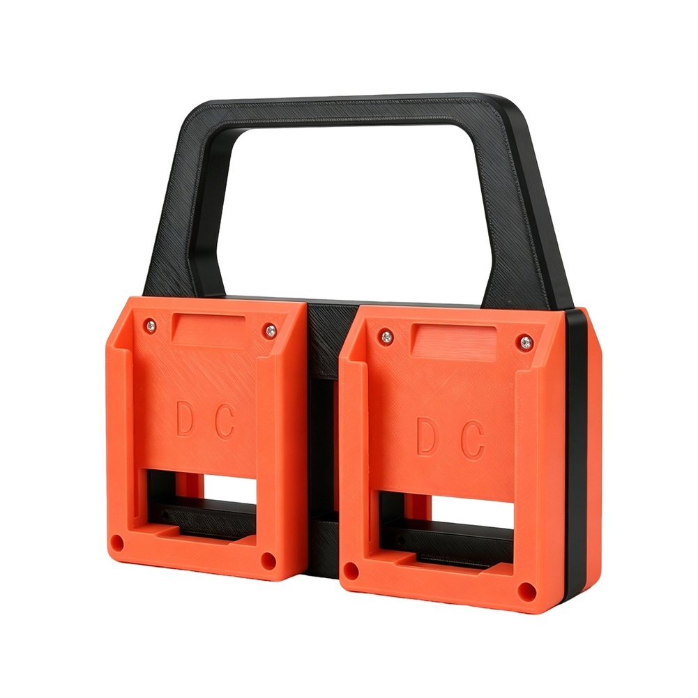 オレンジ色のプラスチック製壁掛けバッテリーホルダーラック 1 - Power Tools Dongcheng のレビューと価格