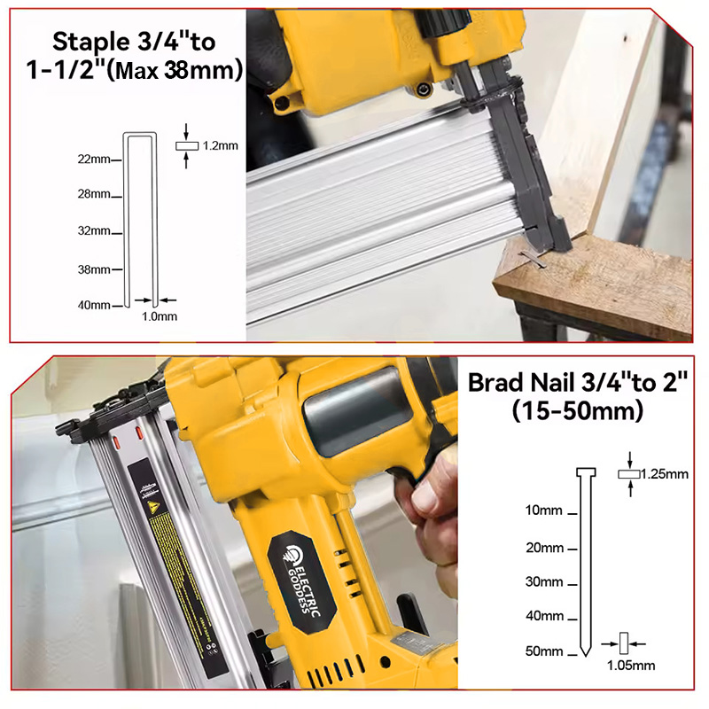 ブラシレス電動釘打ち機 0-50MM コードレス ストレート - Nail Gun Brad のレビューと価格