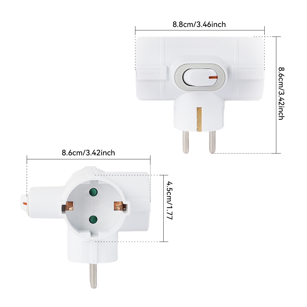 1/2個入りヨーロッパ規格多層電気コンセント、スイッチ付き延 - Power Tools Extension のレビューと価格